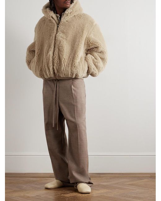 Fear Of God Natural Alpaca And Cotton-Blend Hooded Bomber Jacket for men