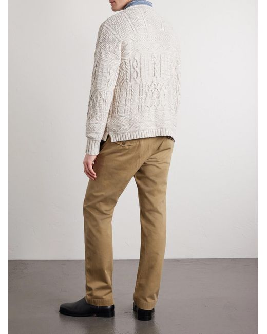 RRL Natural Cable-Knit Cotton, Linen And Silk-Blend Sweater for men