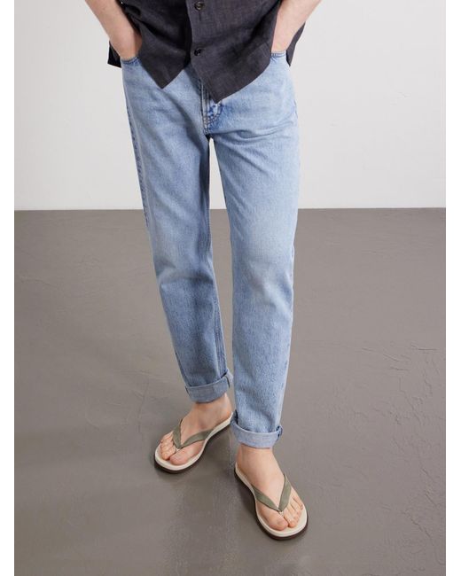 Brunello Cucinelli Natural Suede Flip Flops for men