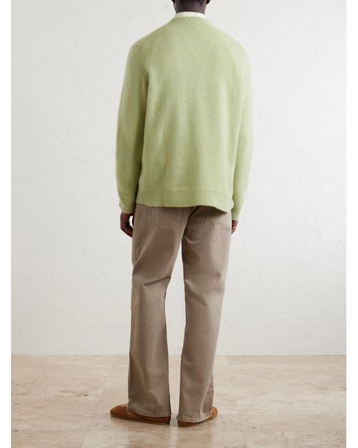 The Elder Statesman Green Nimbus Cashmere And Silk-blend Sweater for men