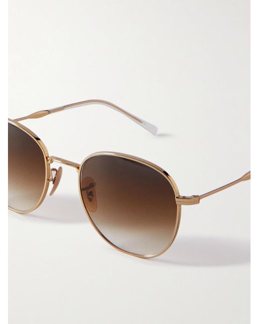 Ray-Ban Metallic Round-frame Gold-tone Sunglasses for men