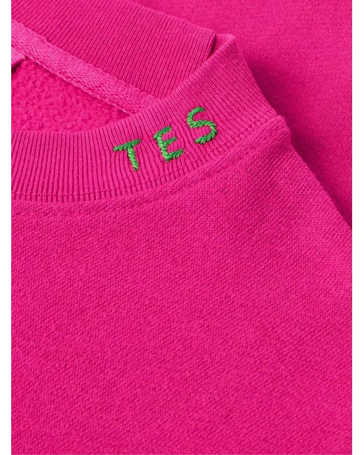 The Elder Statesman Pink Daily Crew Cotton And Cashmere-Blend Jersey Sweatshirt for men