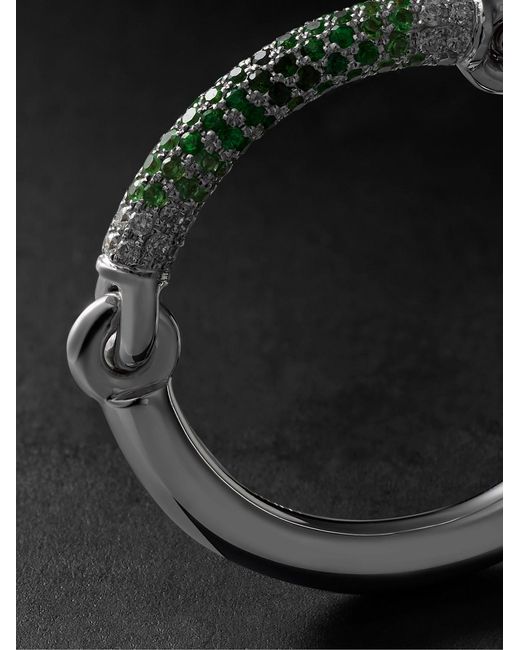 MAOR The Equinox 18-Karat Blackened, Tsavorite And Diamond Ring for men