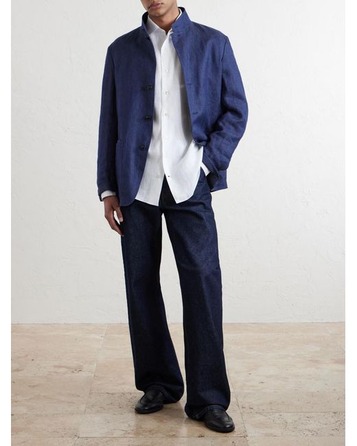 De Petrillo White Linen Shirt for men