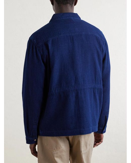 Folk Blue Assembly Checked Cotton Jacket for men