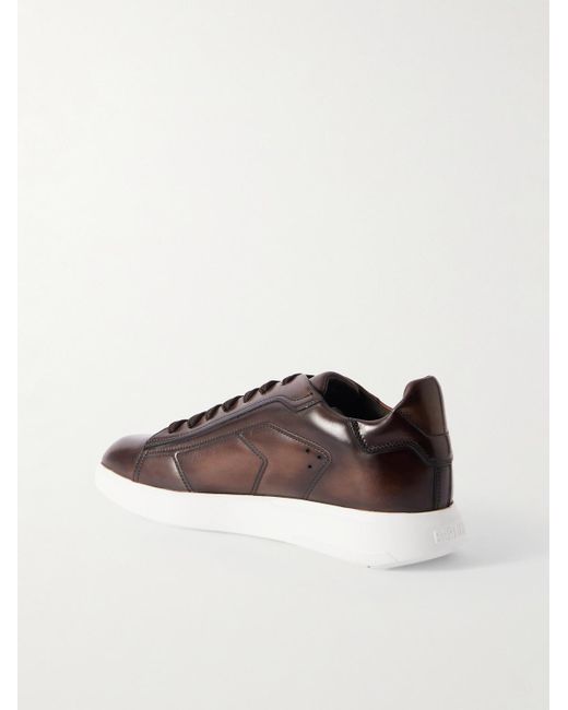 Berluti Brown Stellar Venezia Leather Sneakers for men
