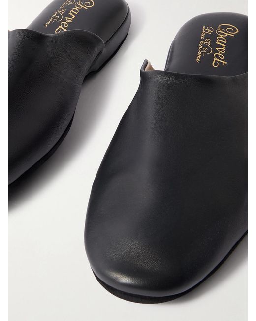 Charvet White Nappa Leather Slippers for men