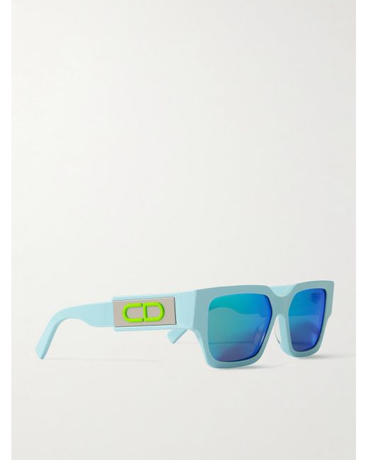 Dior Green Cd Su Square-frame Acetate And Silver-tone Sunglasses for men