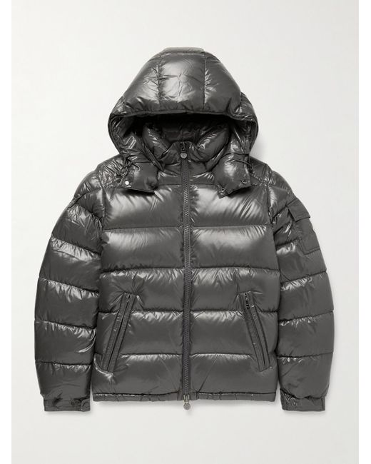 Moncler Gray Maya Logo-appliquéd Quilted Nylon Hooded Down Jacket for men