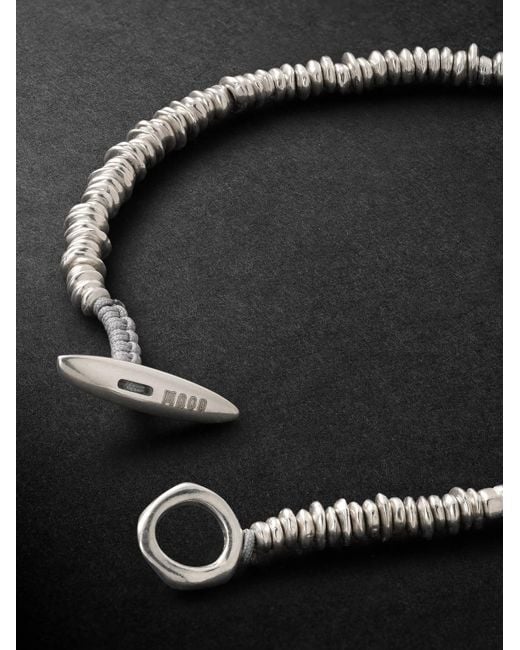 Pilla Sterling And Cord Bracelet di MAOR in Black da Uomo