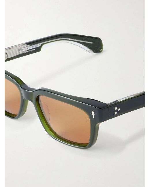 Jacques Marie Mage Green Molino 55 Rectangular-Frame Acetate Sunglasses for men