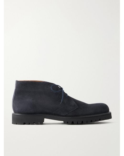 Mr P. Blue Suede Desert Boots for men