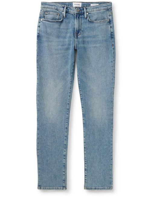 FRAME Blue L'homme Slim-fit Stretch-denim Jeans for men