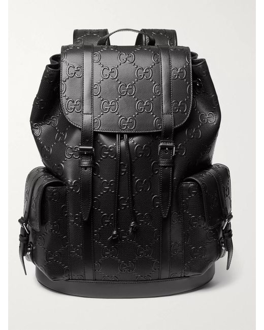 Gucci Black GG Embossed Backpack for men