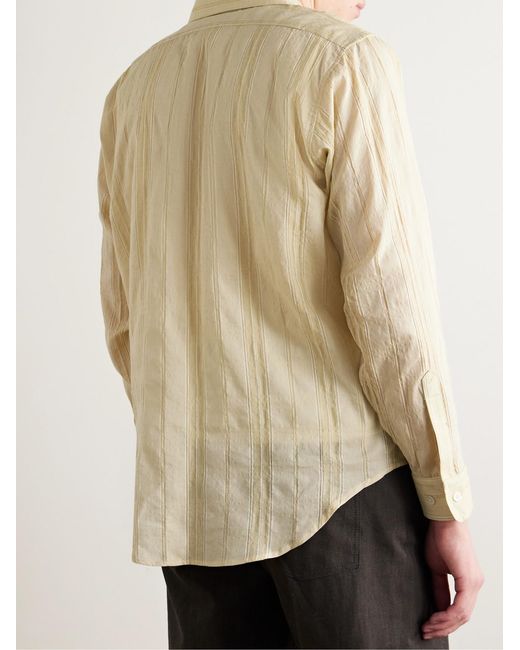 Small Talk Natural Striped Cotton-Voile Shirt for men