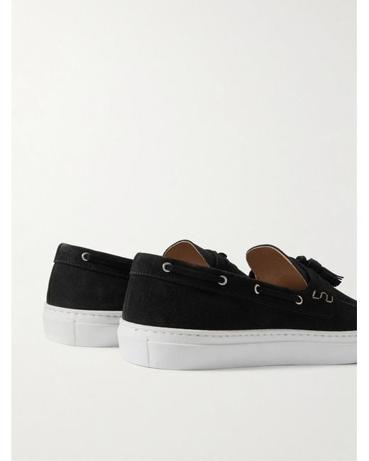 Frescobol Carioca White Monta Tasselled Suede Boat Shoes for men