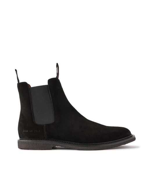 Common Projects Black Waxed-suede Chelsea Boots for men