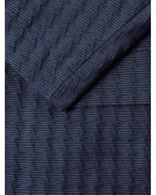 Blue Blue Japan Blue Cotton-blend Jacquard Suit Jacket for men