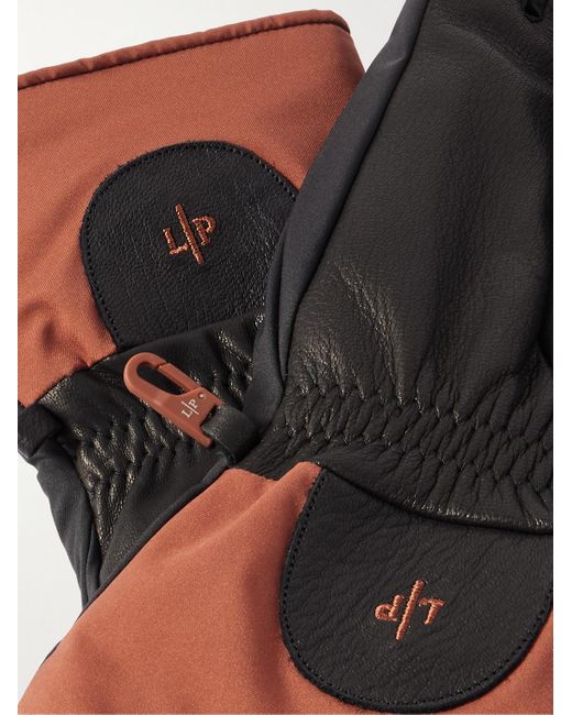 Loro Piana Black Leather-Trimmed Ski Gloves for men