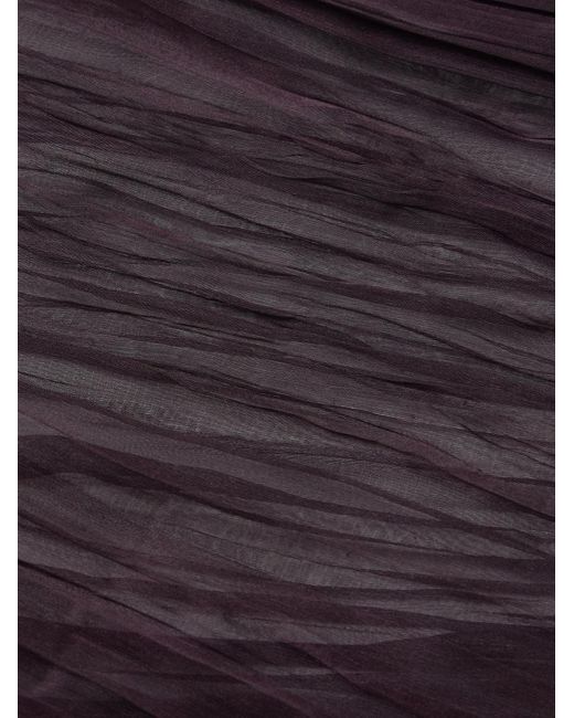 Saint Laurent Purple Pleated Silk-muslin Scarf for men