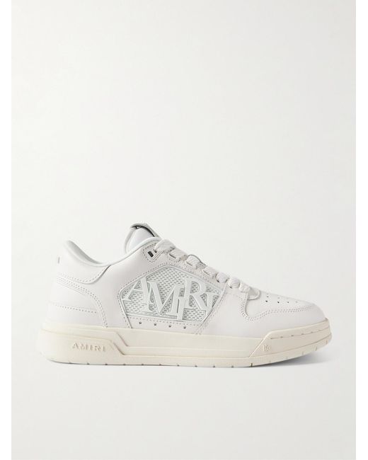 Amiri White Classic Low Logo-appliquéd Rubber-trimmed Leather Sneakers for men