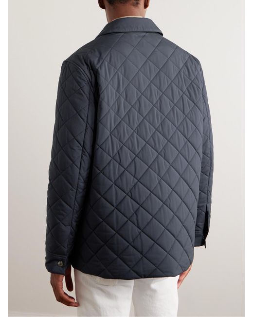 Loro Piana Blue Ampay Quilted Shell Shirt Jacket for men