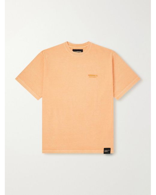 Neighborhood Orange Logo-Embroidered Cotton-Jersey T-Shirt for men
