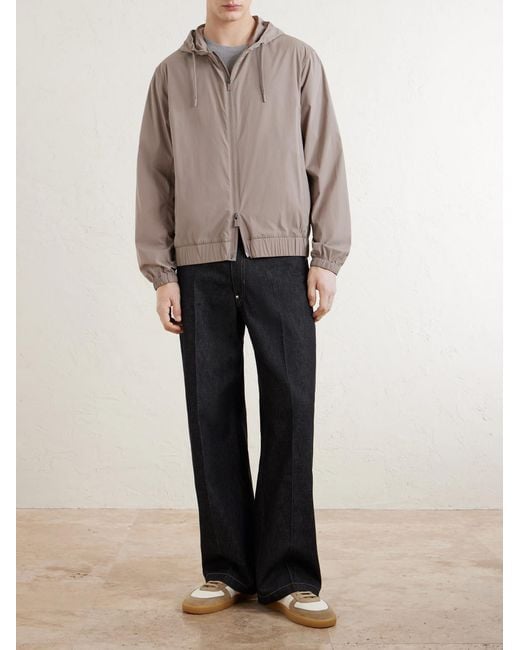 Herno Gray Hooded Shell Blouson Jacket for men