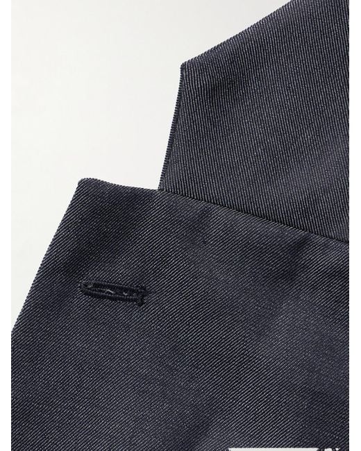 Giacca doppiopetto in denim di lana di Blue Blue Japan in Blue da Uomo