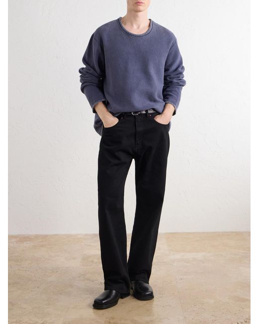 Our Legacy Blue Double Lock Brushed Cotton-Jersey Sweatshirt for men