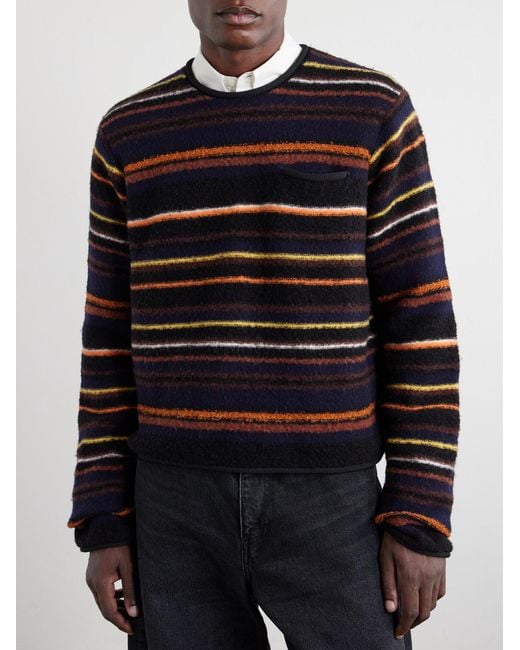 Sacai Black Striped Wool-Blend Sweater for men