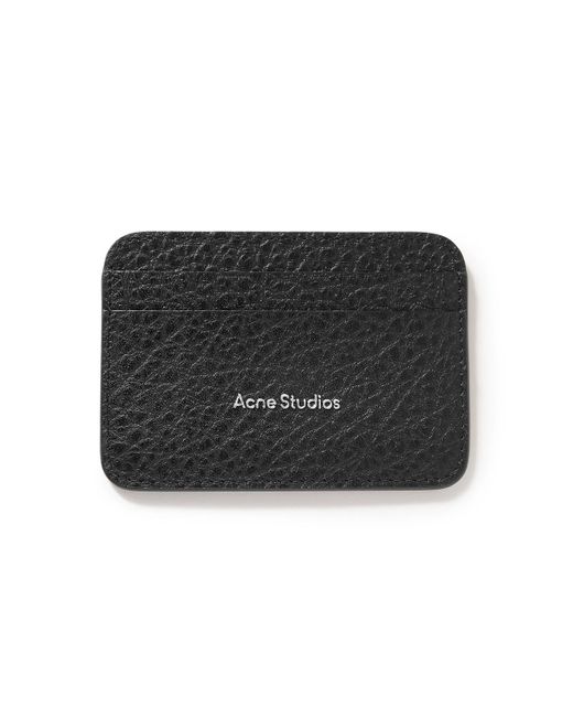 Acne Black Logo-print Full-grain Leather Cardholder for men