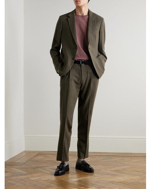 Mr P. Green Straight-Leg Wool-Blend Seersucker Trousers for men