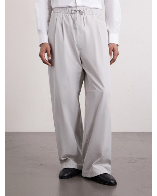 Amomento Gray Drawstring Straight-Leg Woven Trousers for men
