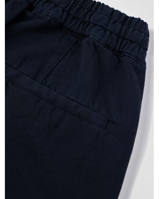 Dries Van Noten Blue Straight-Leg Cotton-Twill Cargo Shorts for men