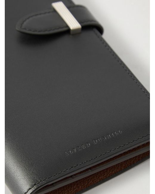 Dunhill Black Alfred Patina-Leather Billfold Wallet for men