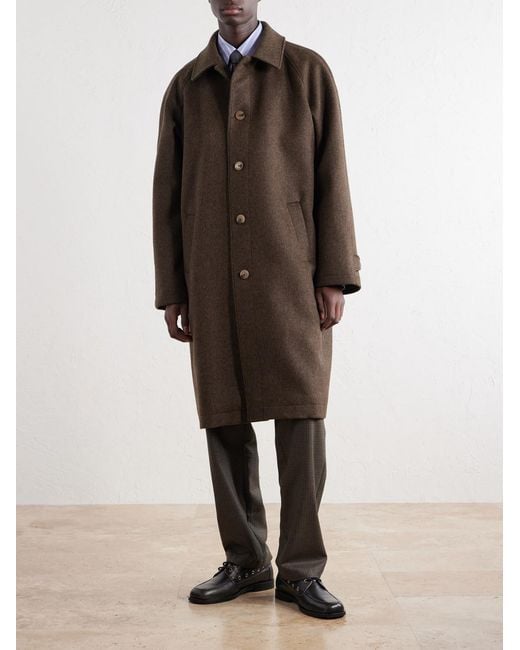 De Bonne Facture Brown Parisian Brushed Wool Coat for men
