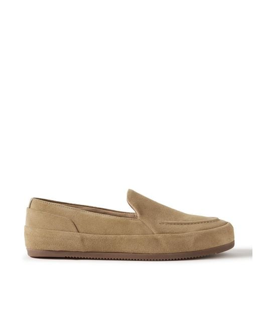 Mulo Brown Fleece-Lined Suede Loafers for men
