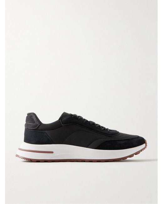Loro Piana White Weekend Walk Storm System Suede-Trimmed Shell Sneakers for men