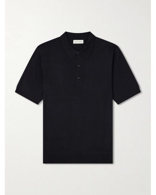 Dries Van Noten Black Murice Merino Wool Polo Shirt for men