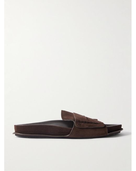 Jacquemus White Suede Slides for men