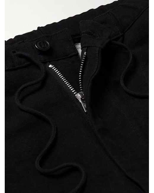 STORY mfg. Black Paco Wide-leg Embroidered Slub Organic Cotton Trousers for men