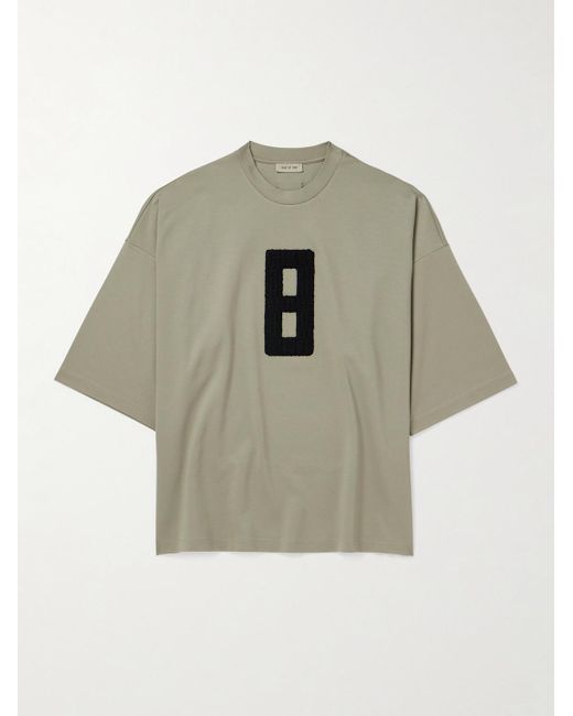 Fear Of God Gray Oversized Bouclé-trimmed Jersey T-shirt for men