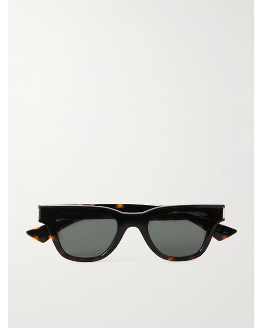 Saint Laurent Black Jacques D-Frame Tortoiseshell Acetate Sunglasses for men