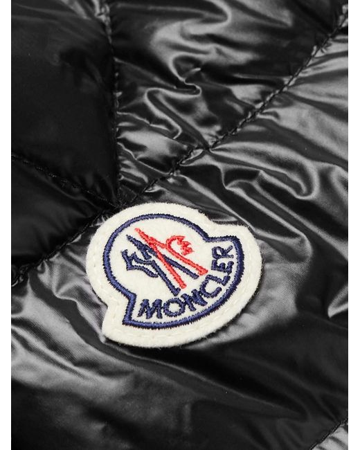 Moncler Black Acorus Logo-Appliquéd Quilted Glossed-Shell Down Jacket for men