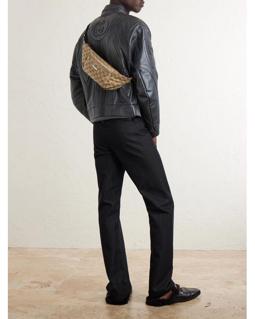 Gucci Natural Tag Canvas-jacquard Belt Bag for men