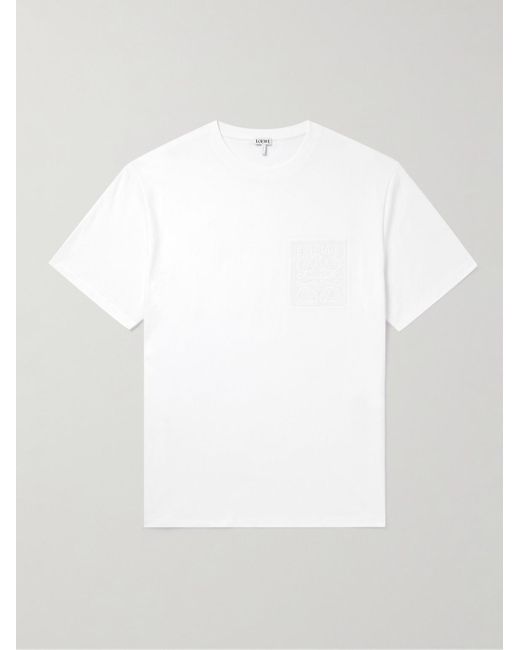 Loewe White Logo-appliquéd Cotton-jersey T-shirt for men