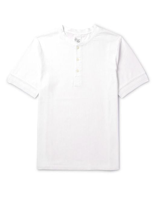 Nudie Jeans White Cotton-jersey Henley T-shirt for men