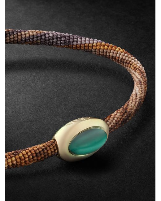 Ole Lynggaard Copenhagen Black Life, Malachite And Cord Bracelet for men