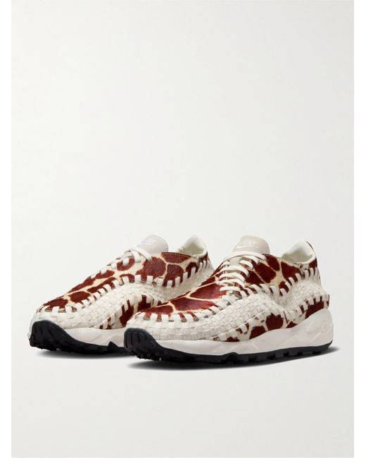 Nike Natural Air Footscape Stretch-knit And Printed Calf Hair Sneakers for men